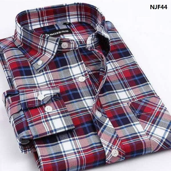 2017 New Men Thickening Imitation Wool Plaid Shirt.