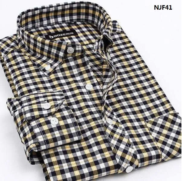 2017 New Men Thickening Imitation Wool Plaid Shirt.