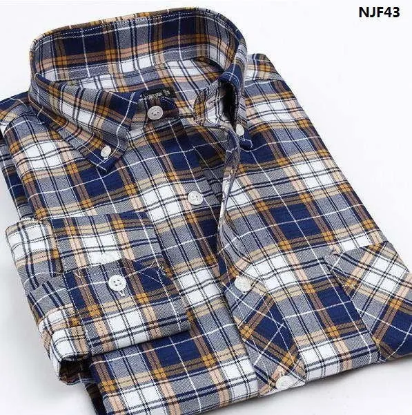 2017 New Men Thickening Imitation Wool Plaid Shirt.