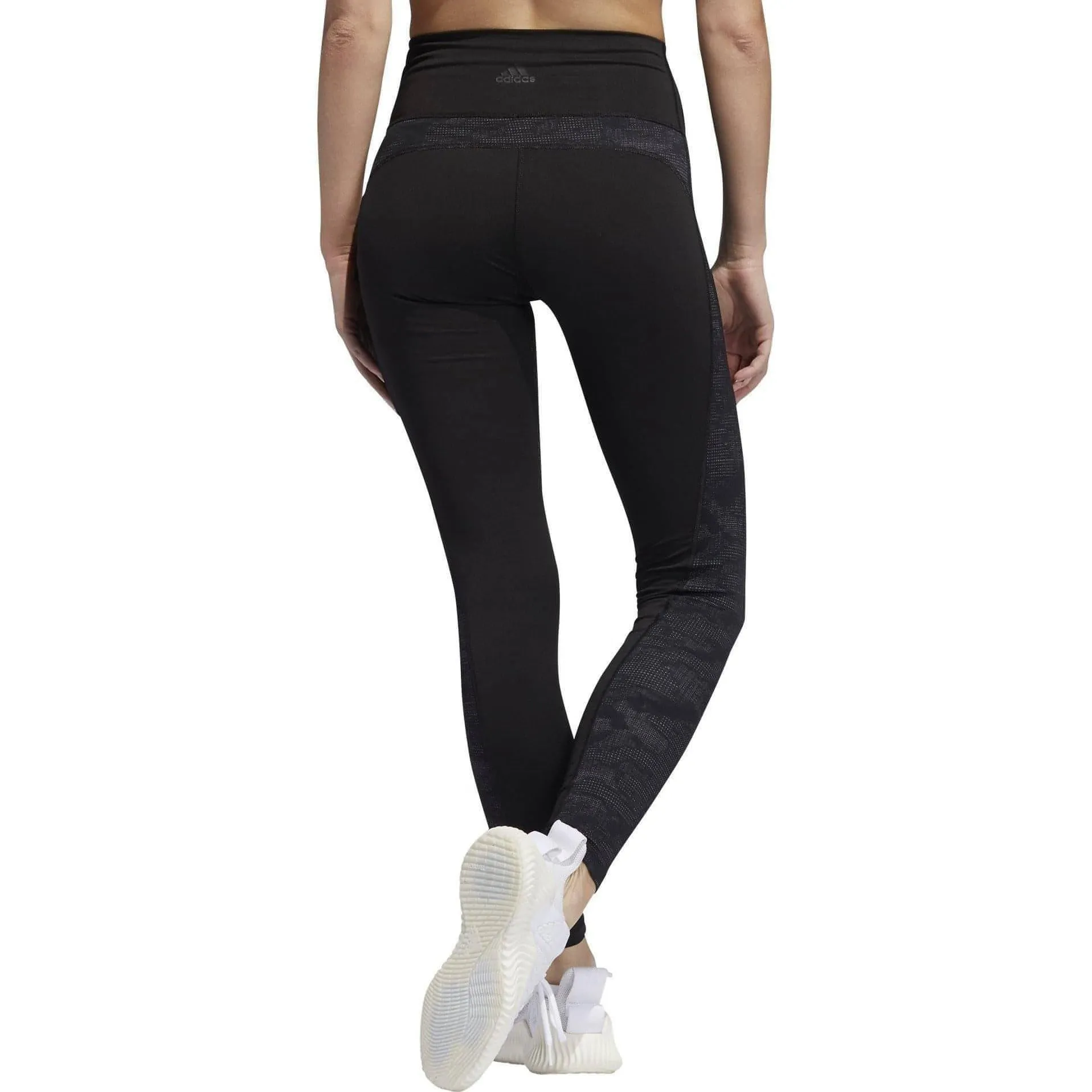 adidas Believe This Jacquard High Rise Womens Long Training Tights - Black