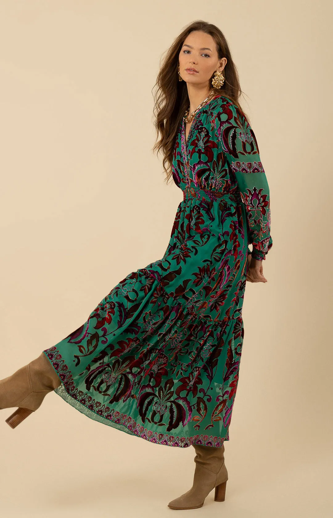 Alexa Velvet Burnout Maxi Dress