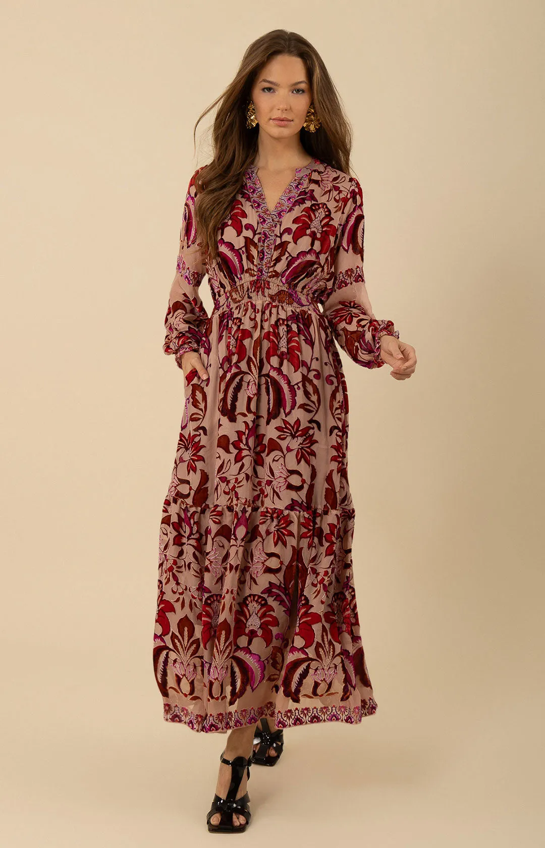 Alexa Velvet Burnout Maxi Dress