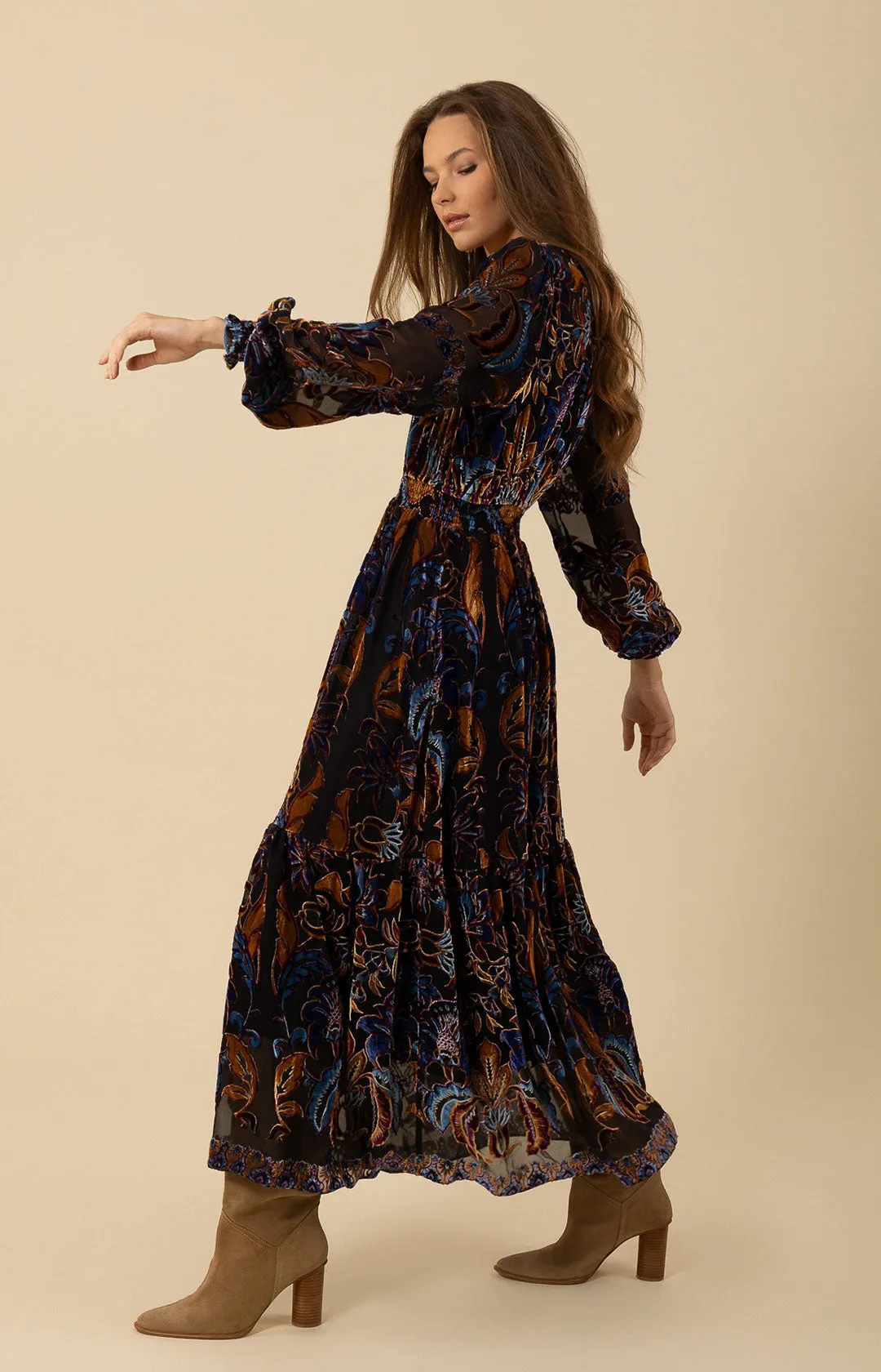 Alexa Velvet Burnout Maxi Dress