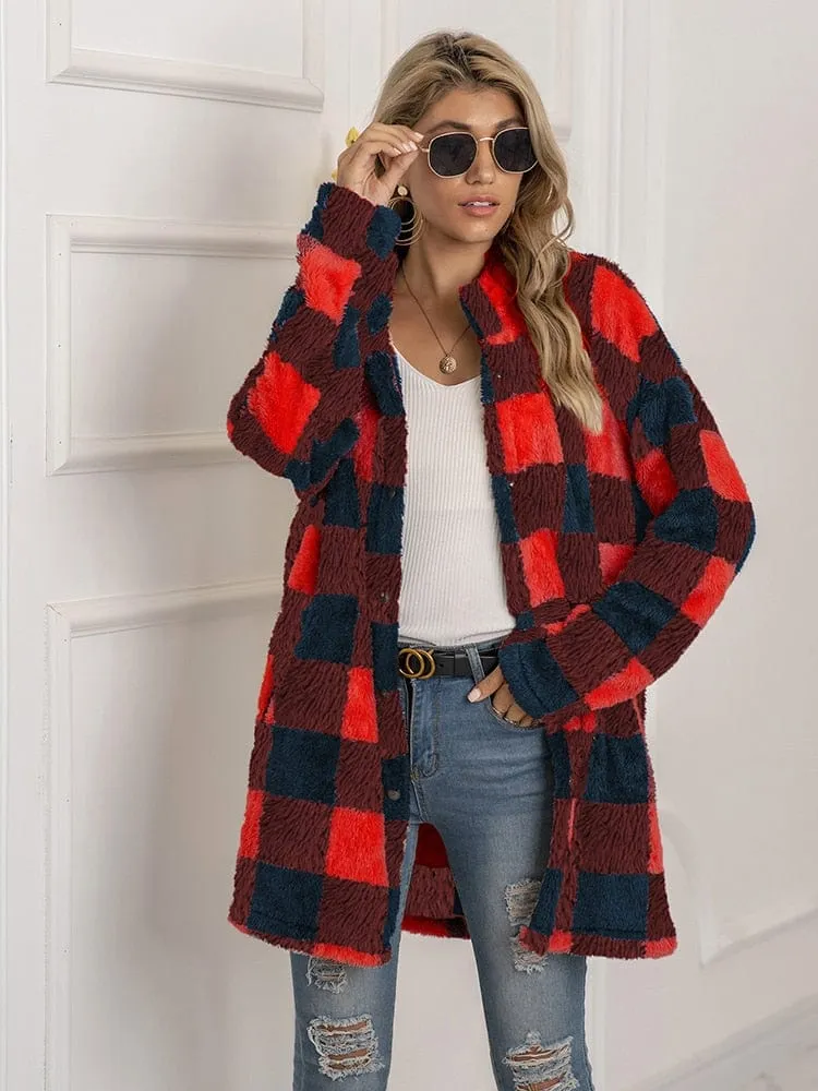 Autumn Buffalo Plaid Pattern Coat