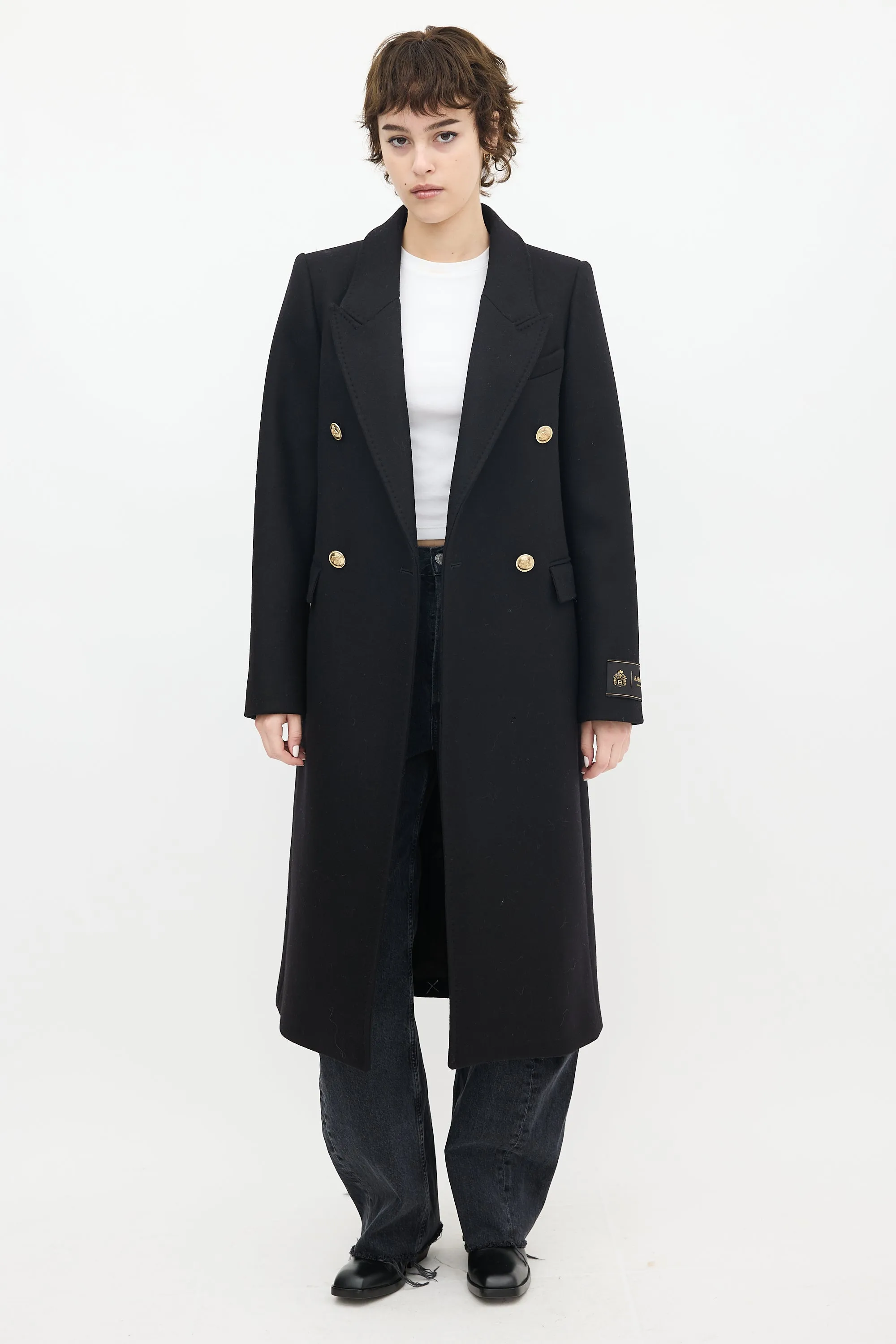 Babaton Black Wool & Cashmere Constant Long Coat