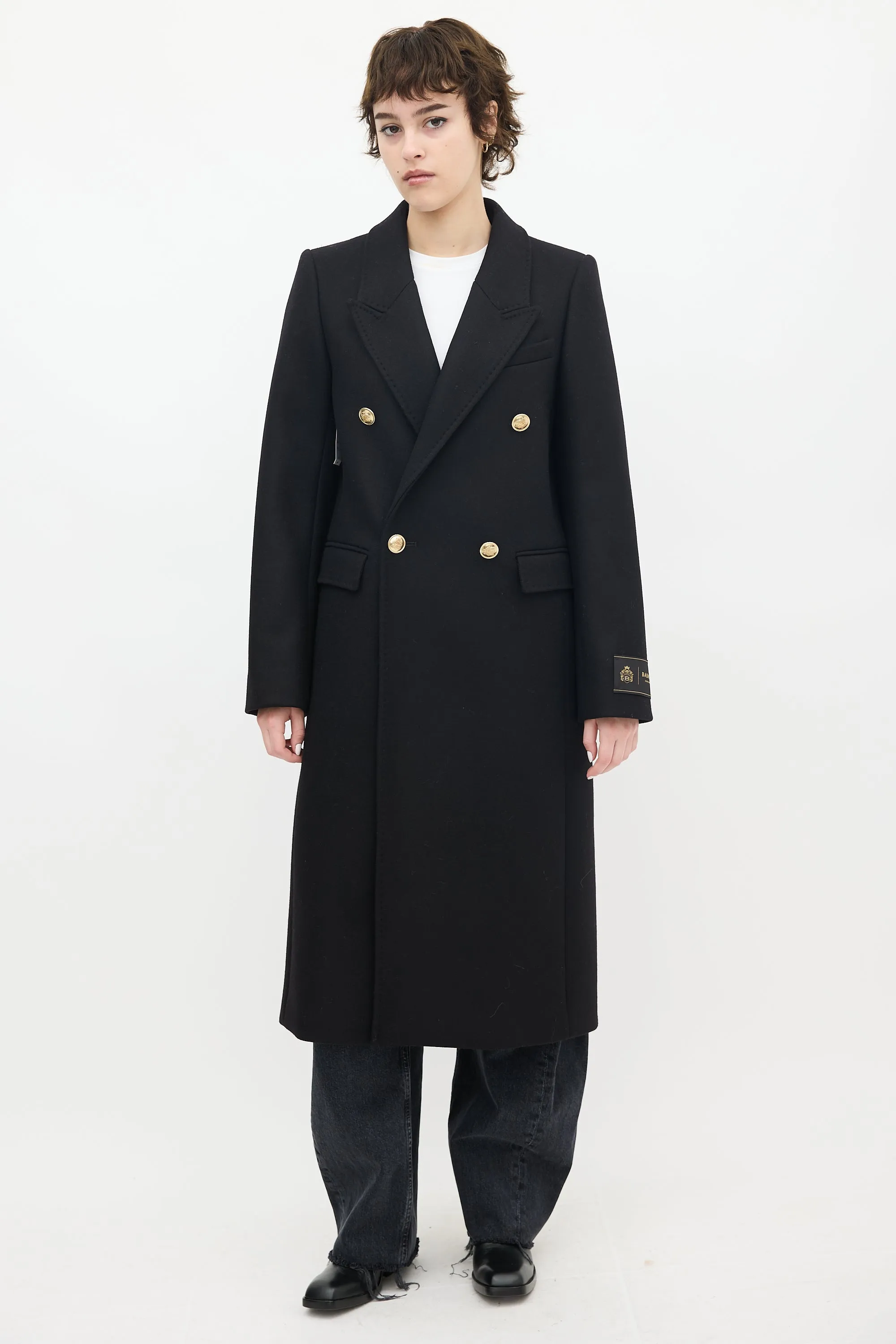 Babaton Black Wool & Cashmere Constant Long Coat