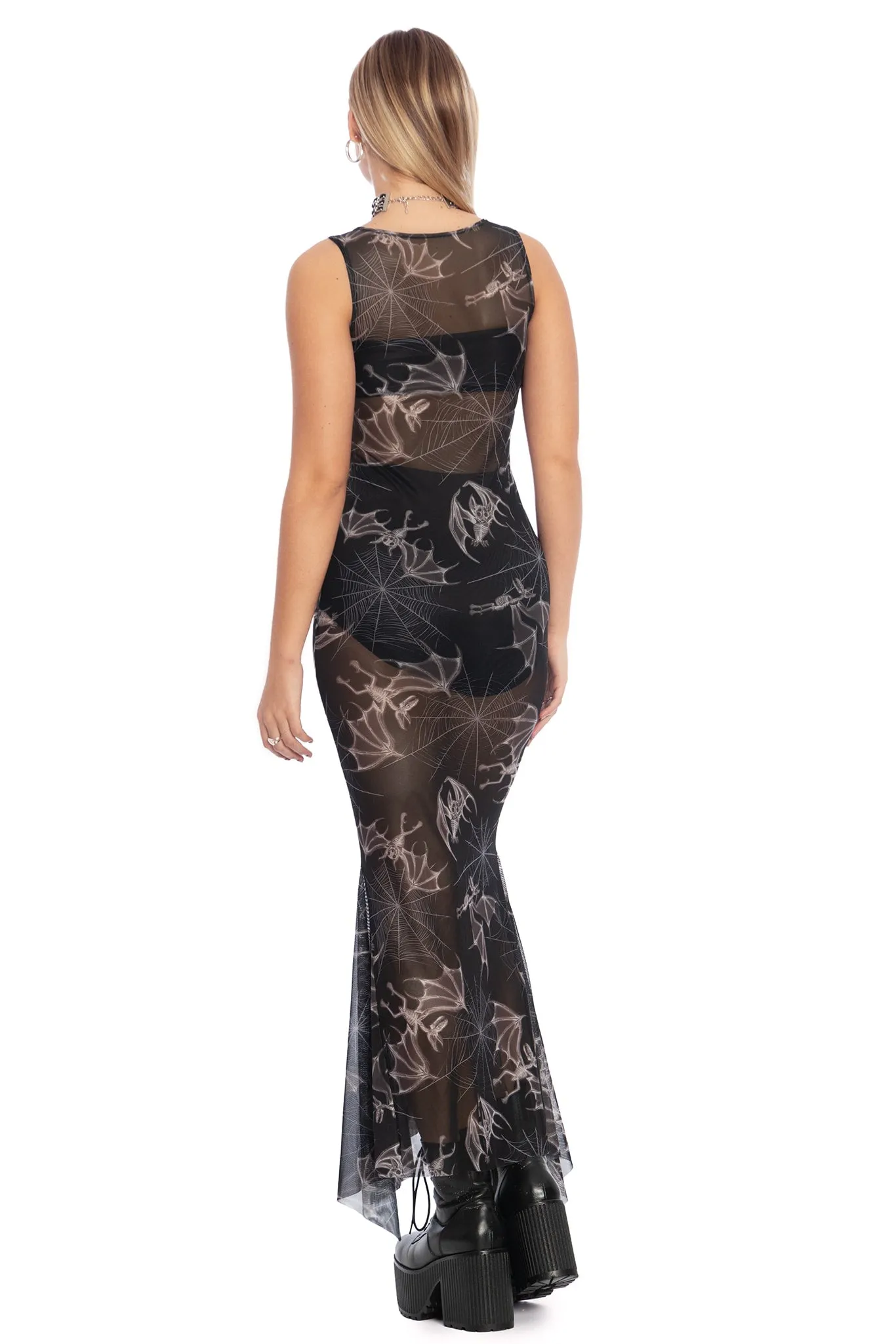 Bat Bones Godet Maxi Dress