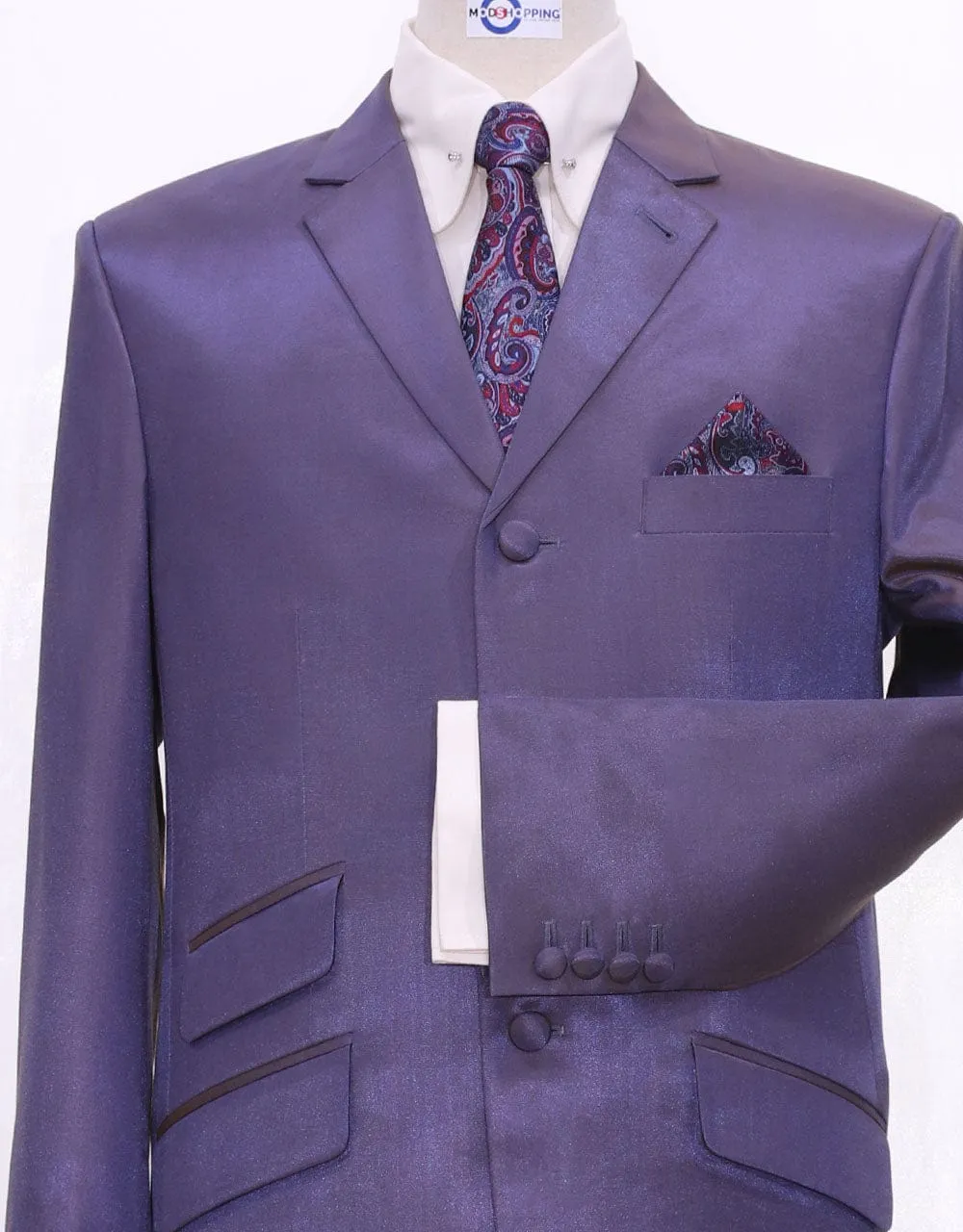 Brown and Purple Two Tone Suit