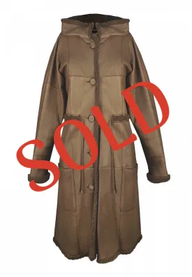 Chanel Brown Long Fall 2012 RTW Leather Shearling Coat Jacket FR 40 US 6