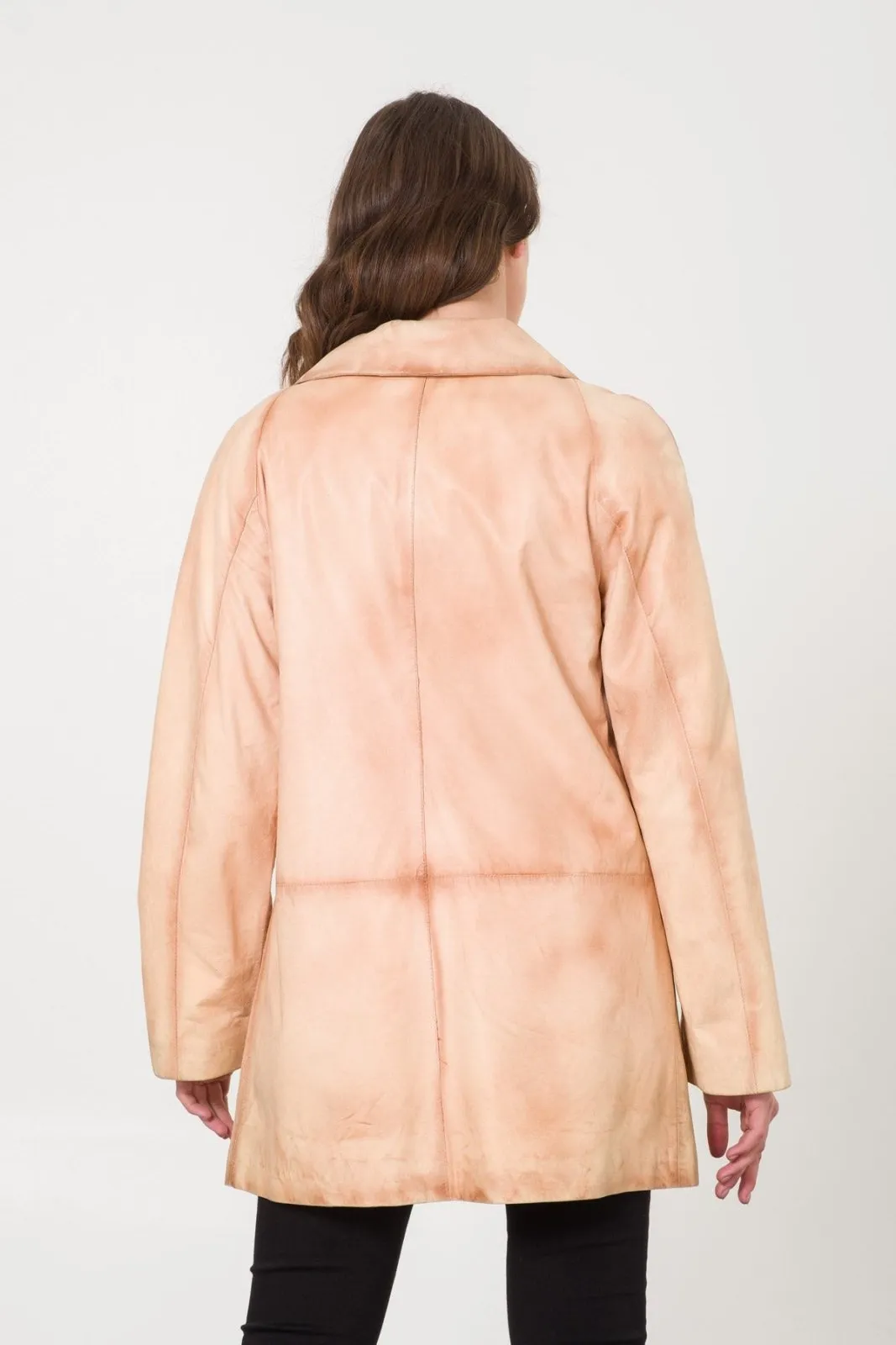 Cream Leather Coat