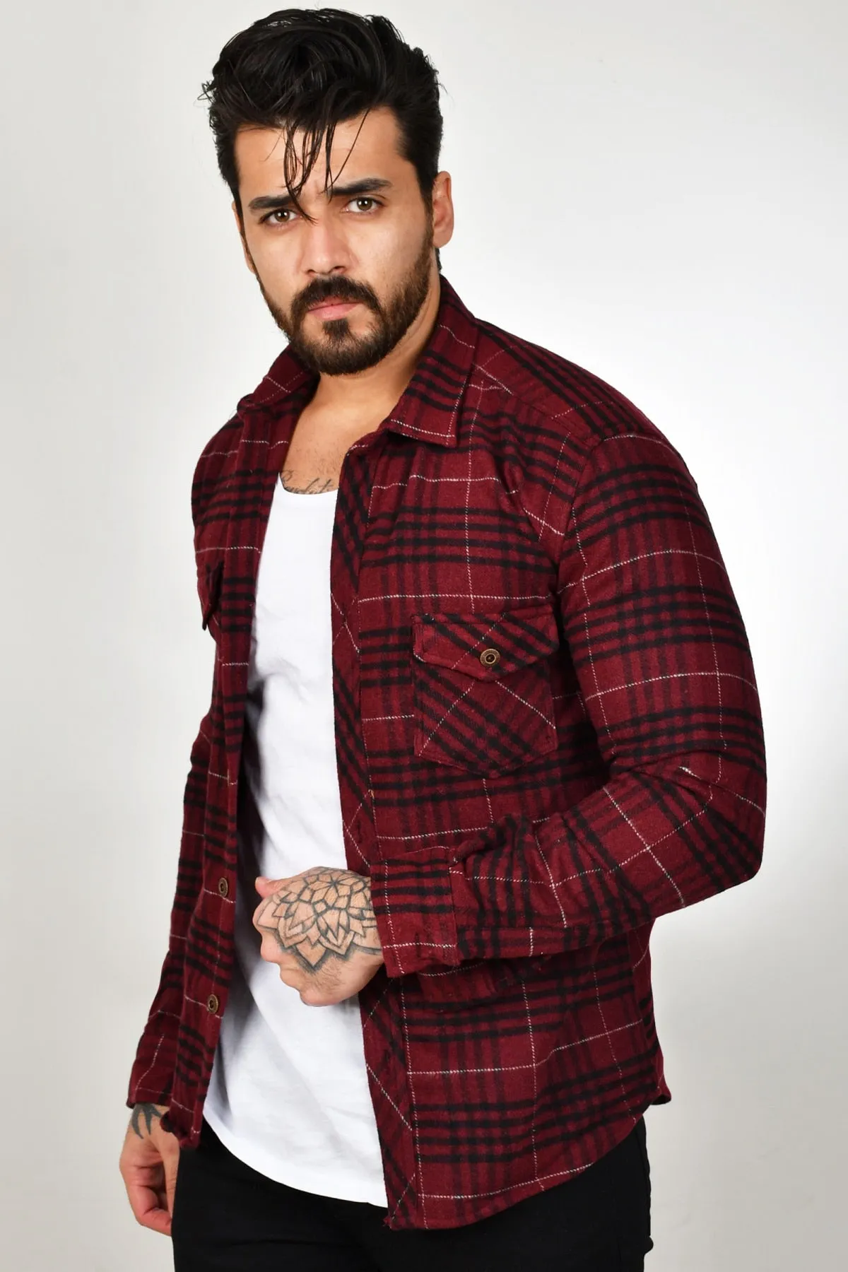 DeepSEA Male Lumberjack Shirt Long Sleeve Slim Fit High Quality with Plaid Pattern Casual Sobahar Winter 2101116