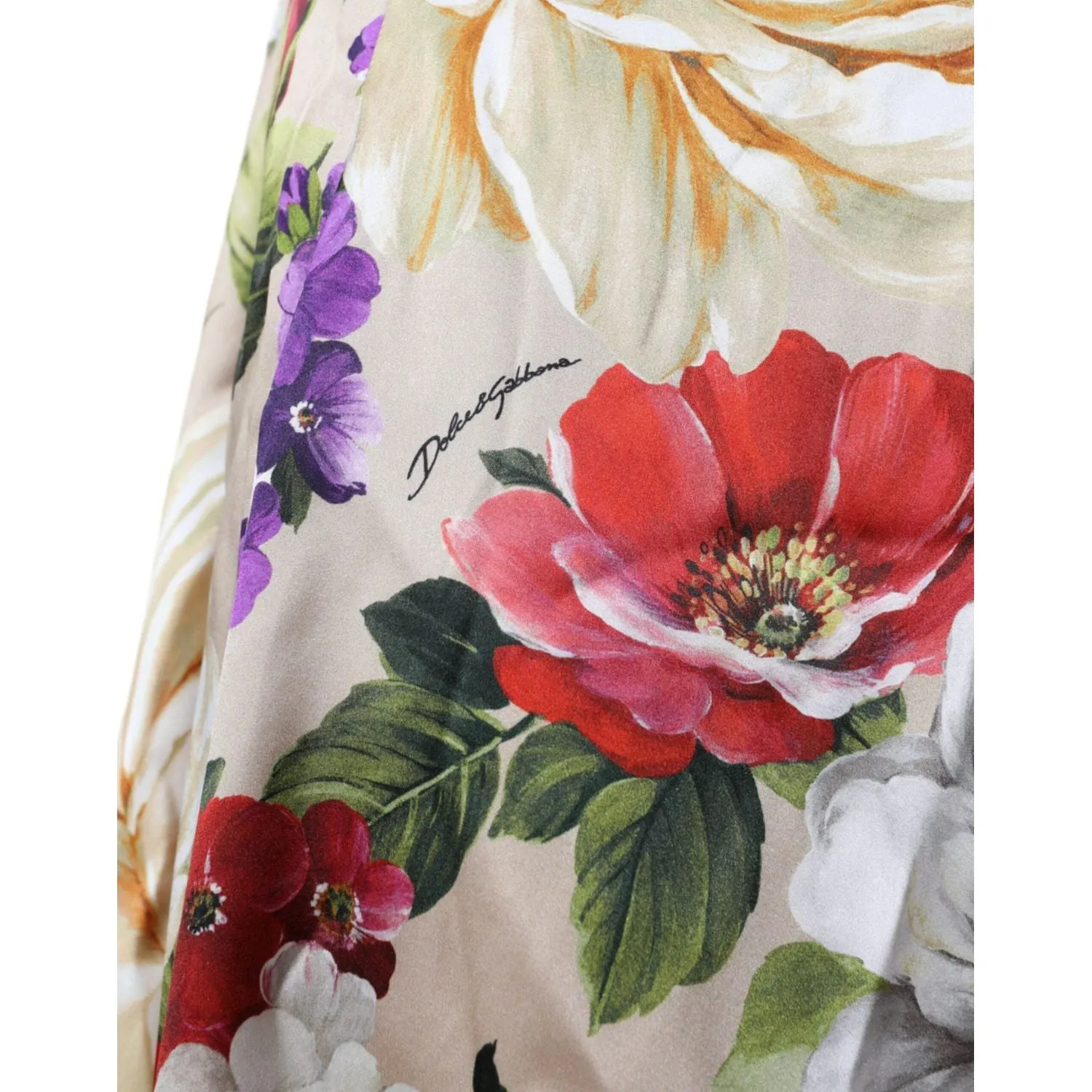 Dolce & Gabbana Multicolor Floral Silk Stretch One Shoulder Dress