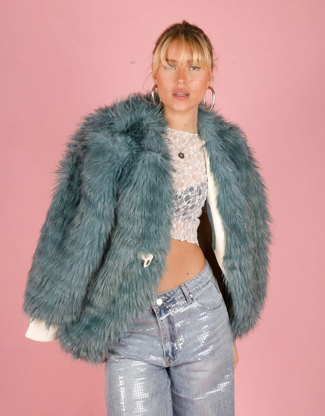 Faux fur detailed coat