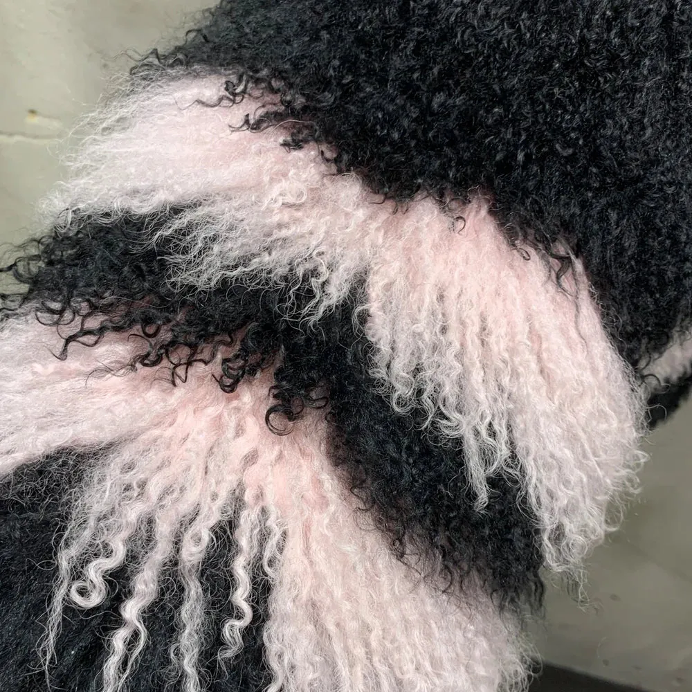 Genuine Curly Lamb Fur Coat - Luxe Quality