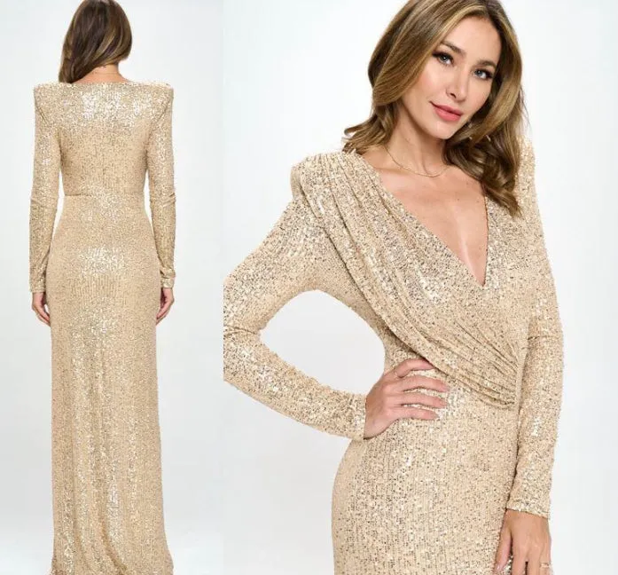 Gold Sequin Gown