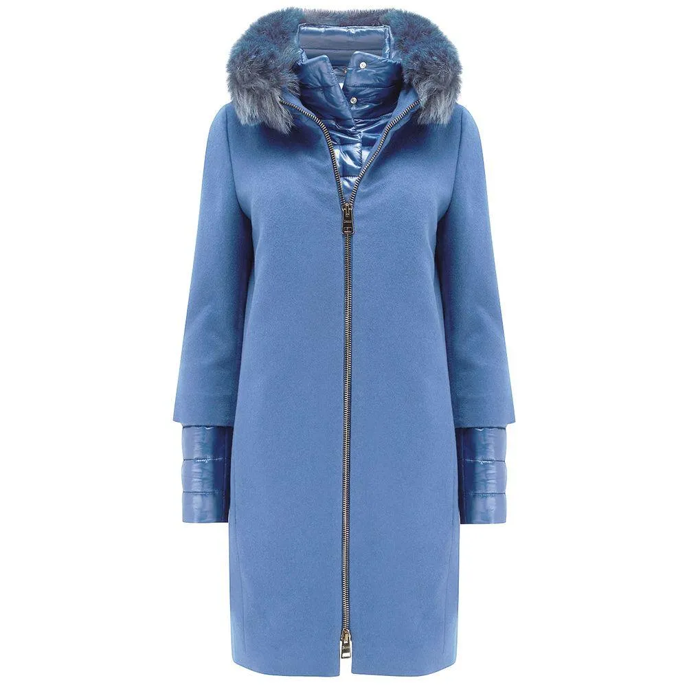 Herno Light Blue Cashmere Jackets & Coat