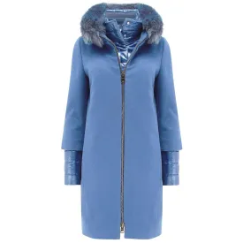 Herno Light Blue Cashmere Jackets & Coat