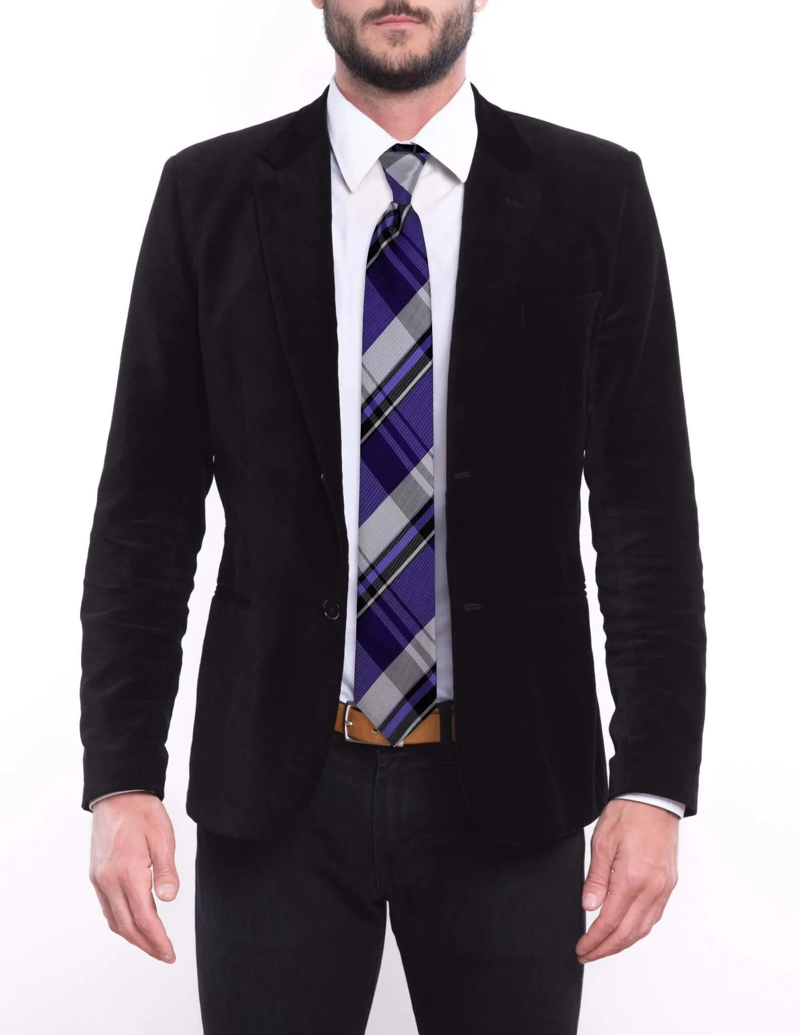 Indigo Plaid Tie