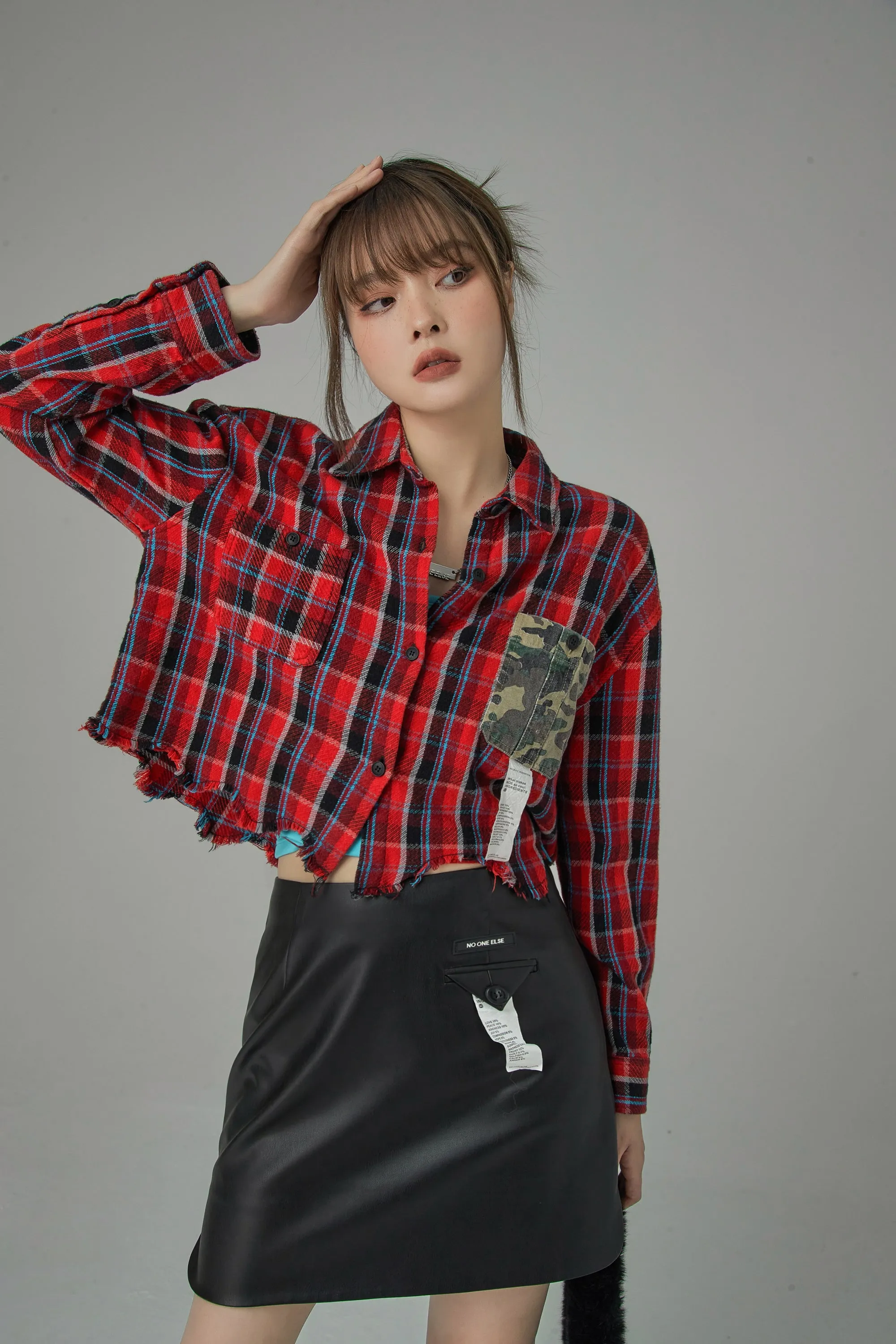 It Always Matter Plaid Cropped Shirt