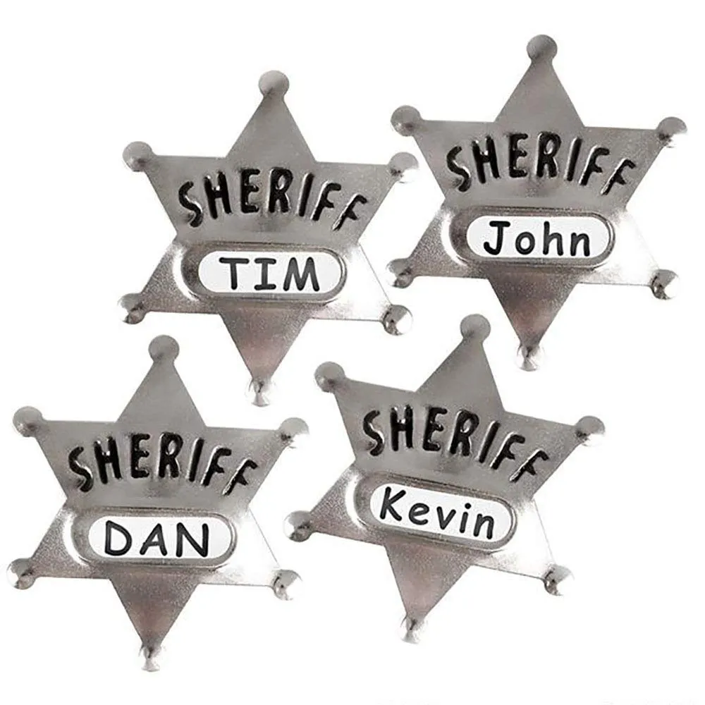 Kicko Metal Deputy Sheriff Badge - Pack of 12 Personalized Officer Name Tag Brooch