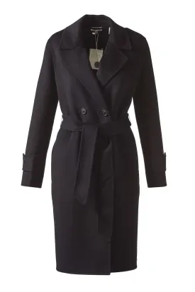 Kinross Notch Collar Belted Jacket Black