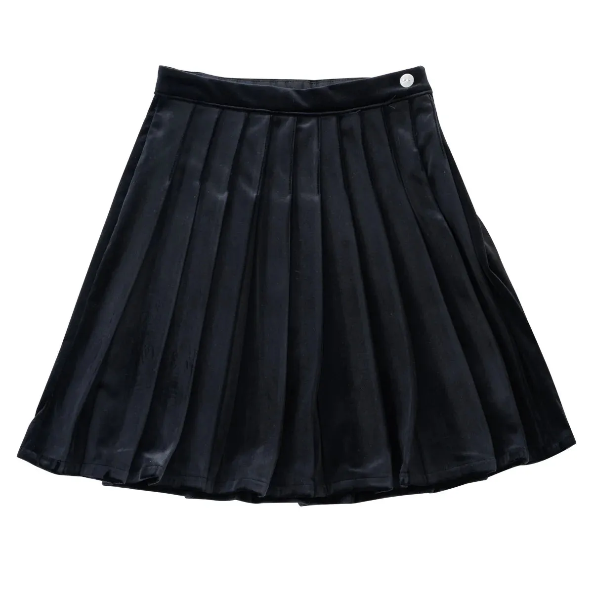 KLAI Premium Black Velvet Pleated Skirt for Women