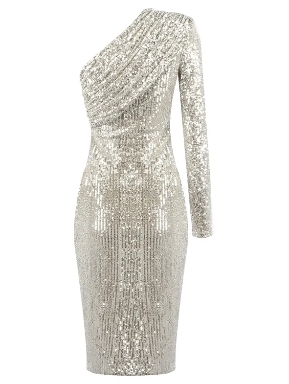 Kristi Silver Sequin Dress