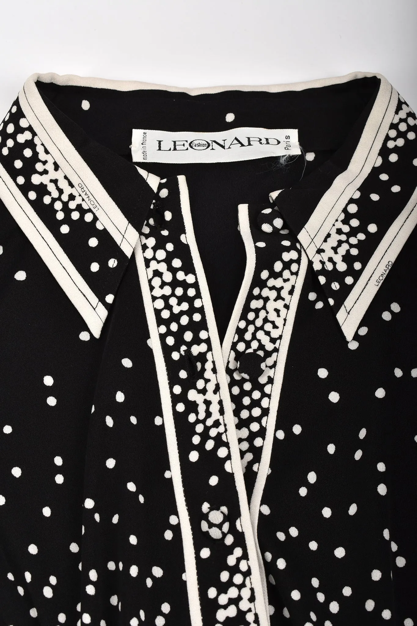 LEONARD PARIS 70s silk dots print dress