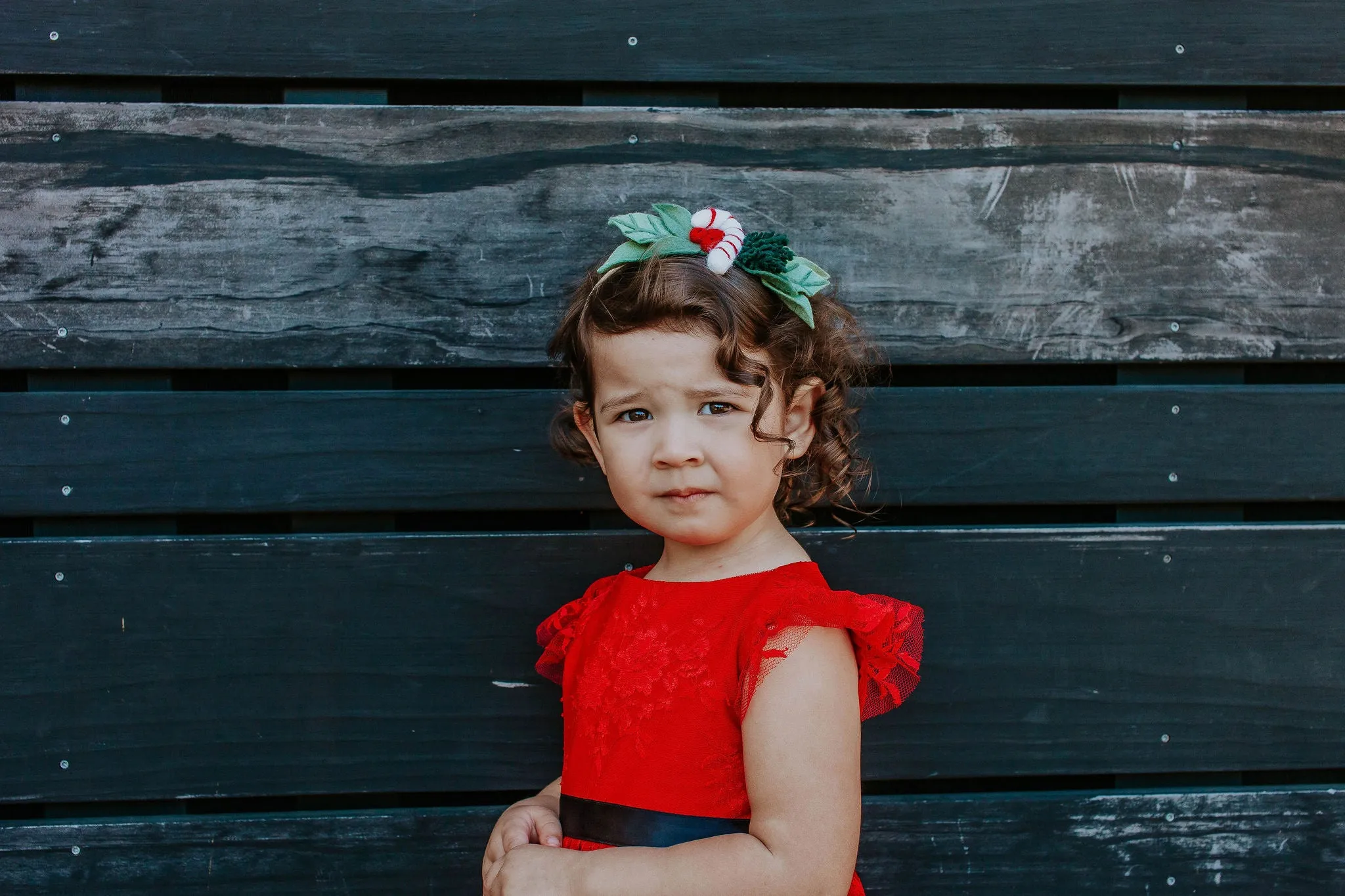 Little Girl's White Lace Dress with Black Satin Sash