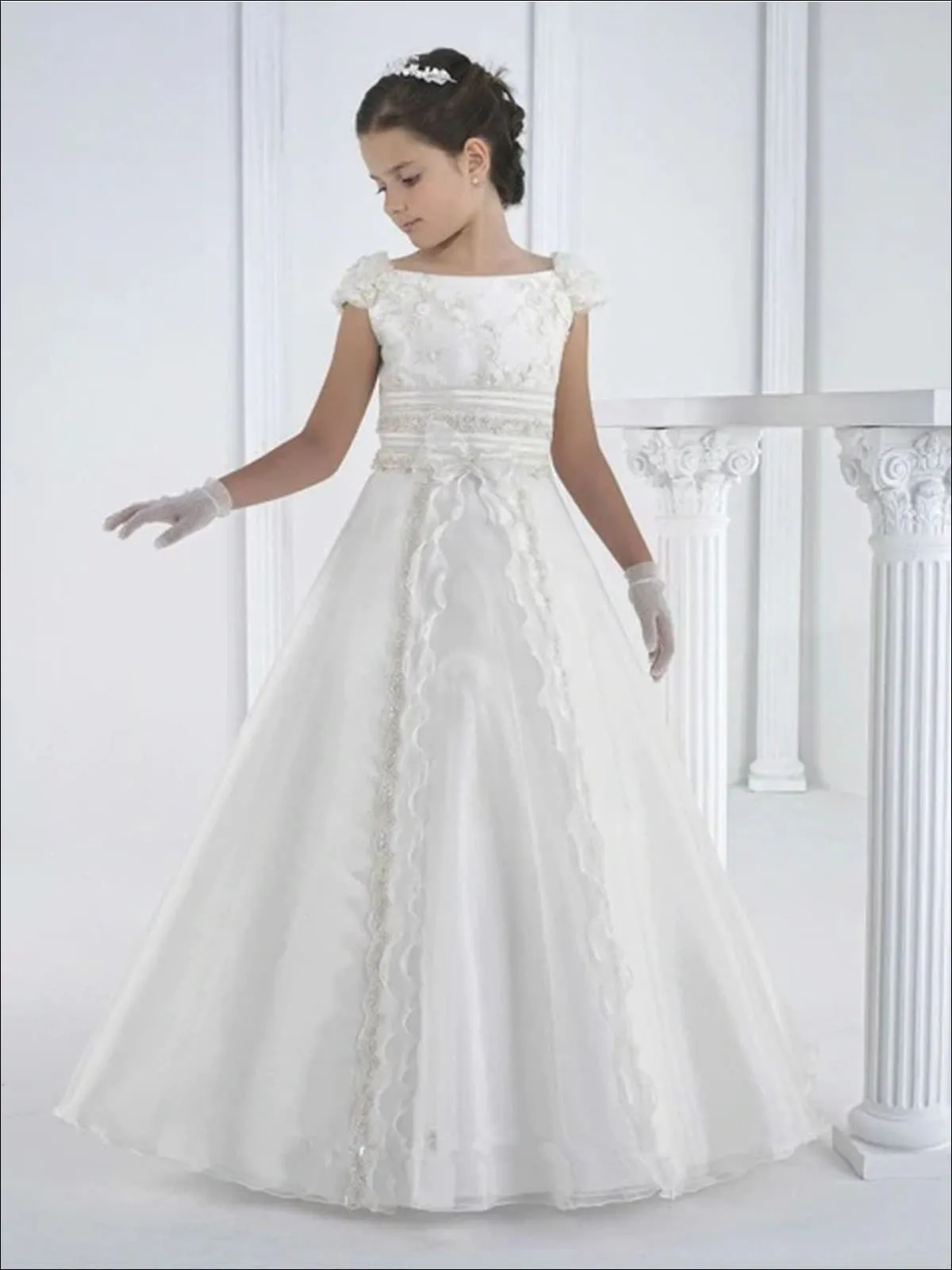 Lovingly Lace Beaded Communion Gown