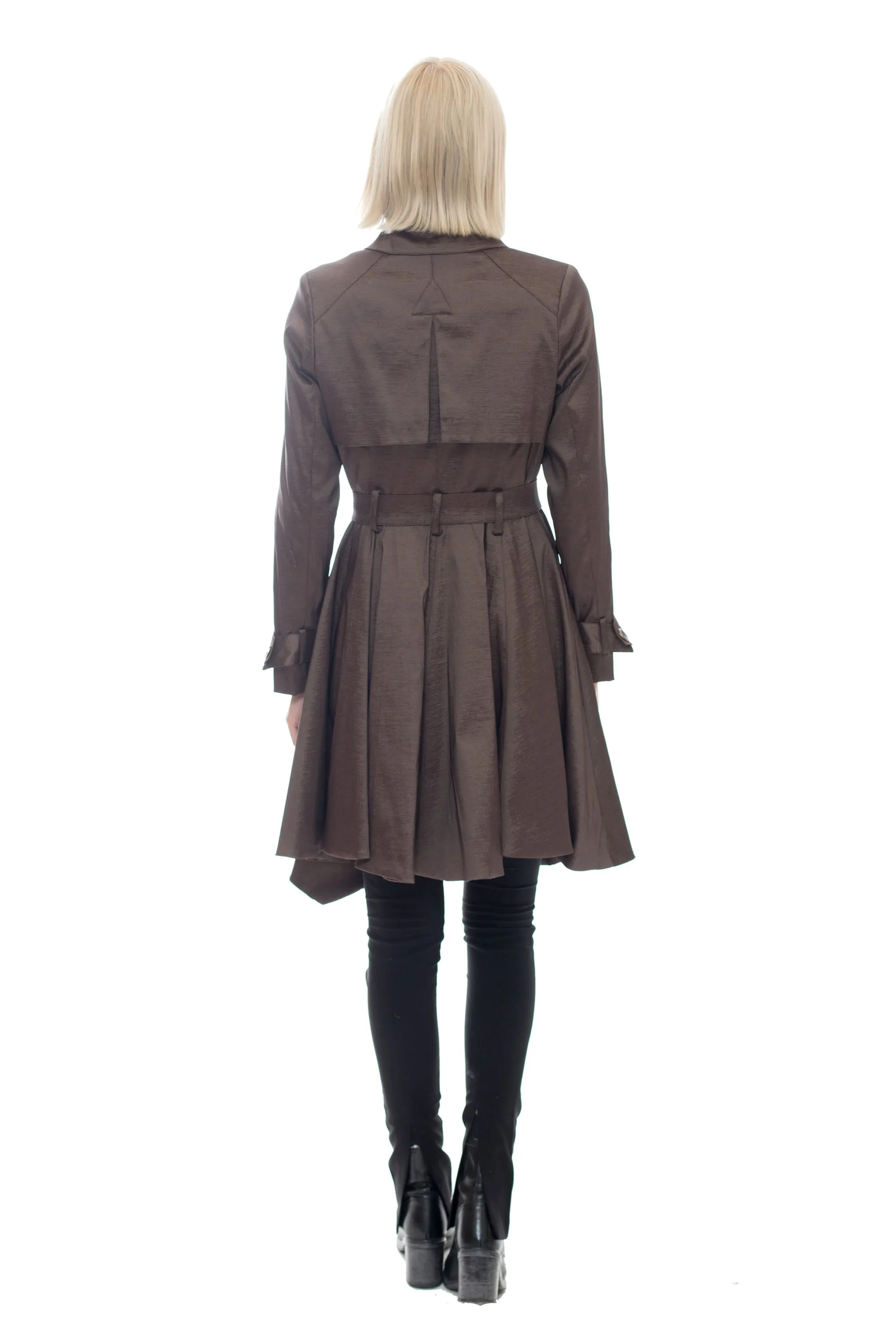 LUCKA - Microfabric Trench Coat with Handkerchief Hem