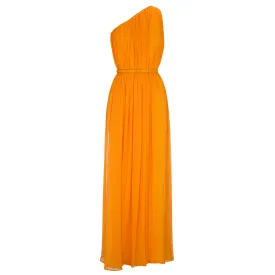 MAXI DRESS 100% SILK CHIFFON PAPAYA 269