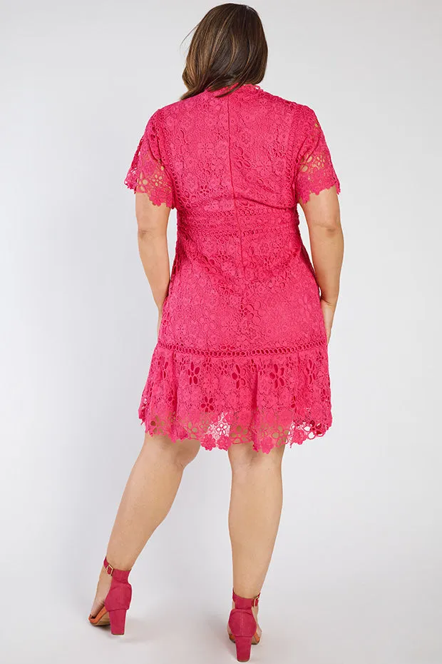 Melanie Pink Lace Dress