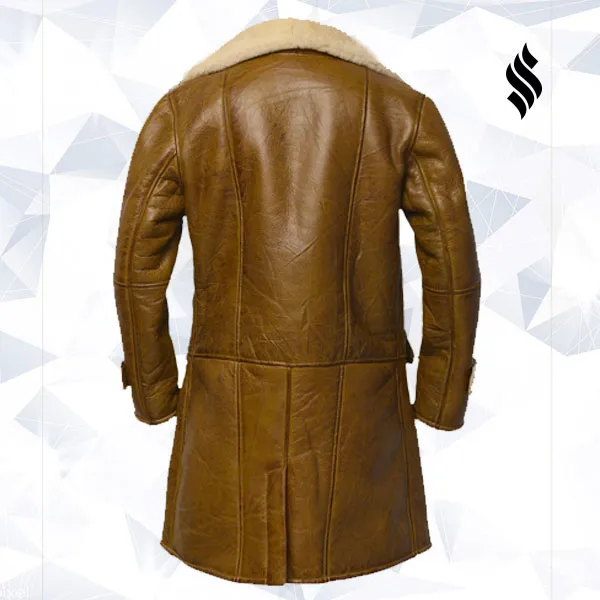 Men Brown Shearling Leather Coat