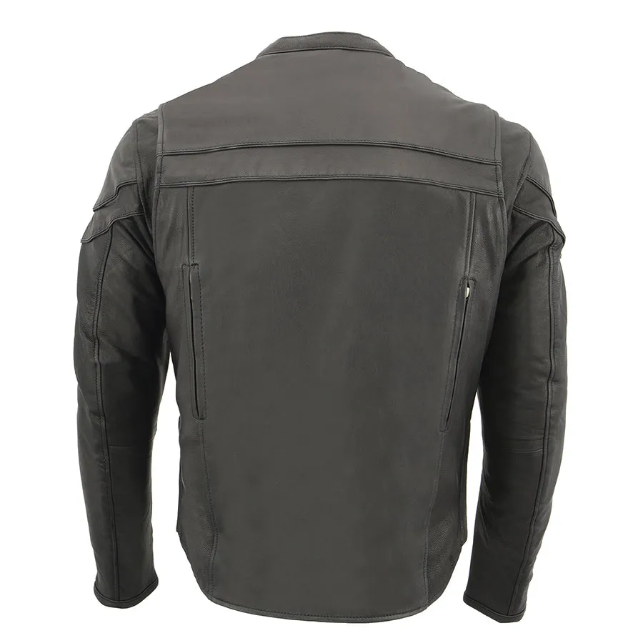 Men’s Cool Tec Leather Sporty Scooter Crossover Jacket