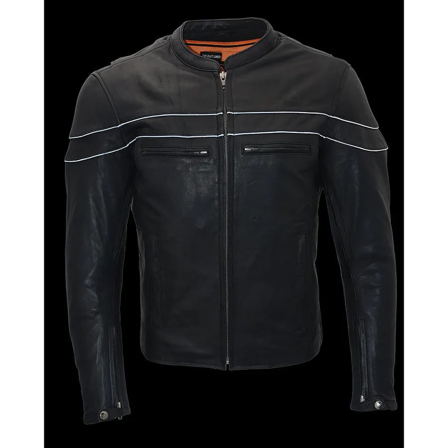 Men’s Cool Tec Leather Sporty Scooter Crossover Jacket