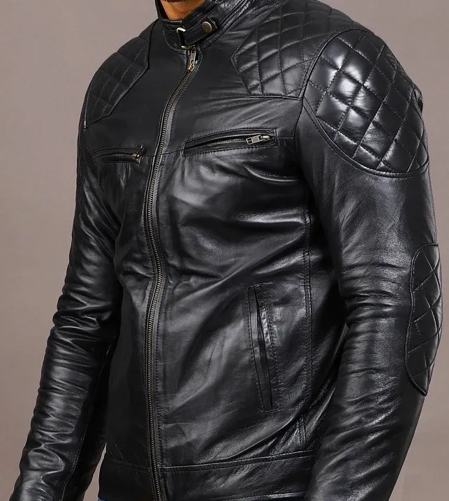 MENS LEATHER JACKET 41002 (BLACK)