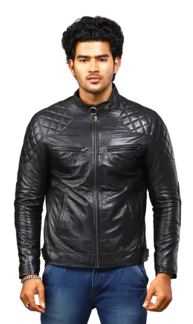 MENS LEATHER JACKET 41002 (BLACK)