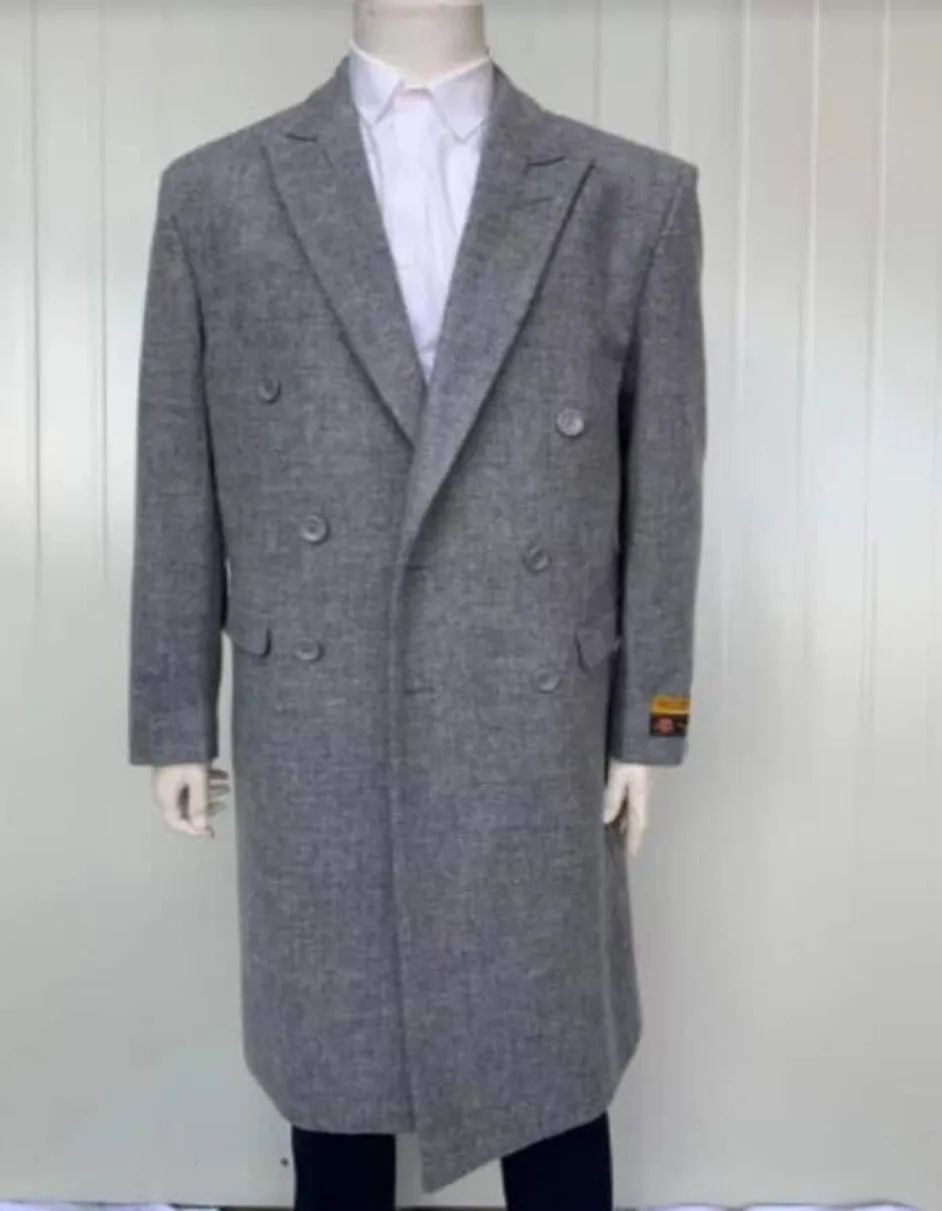 Mens Overcoat - Topcoat For Men - Winter Fabric - Mens Cashmere Blend Gray Coat Full length - Cashmere Overcoat