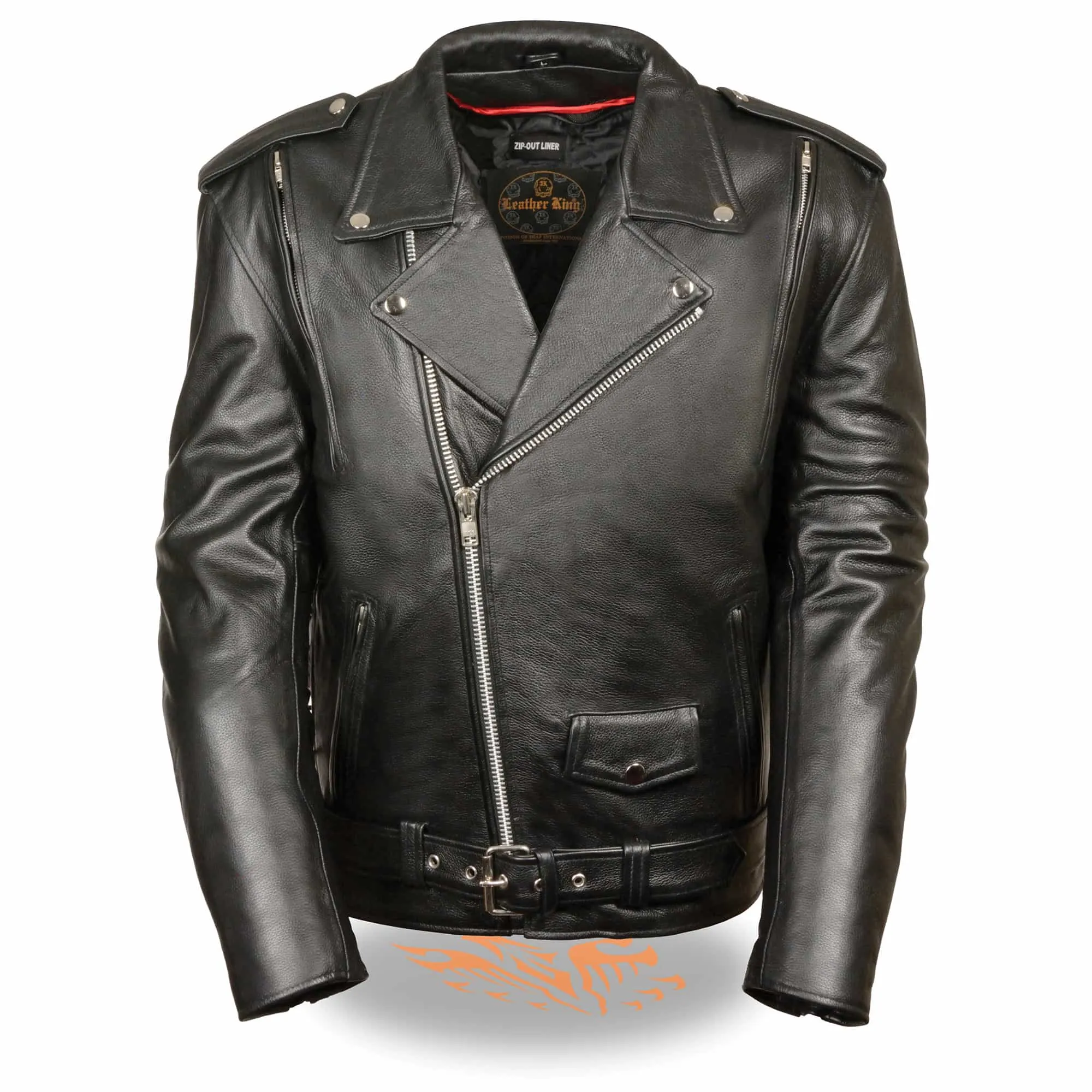 Men’s Vented Black M/C jacket w/ Side Lace