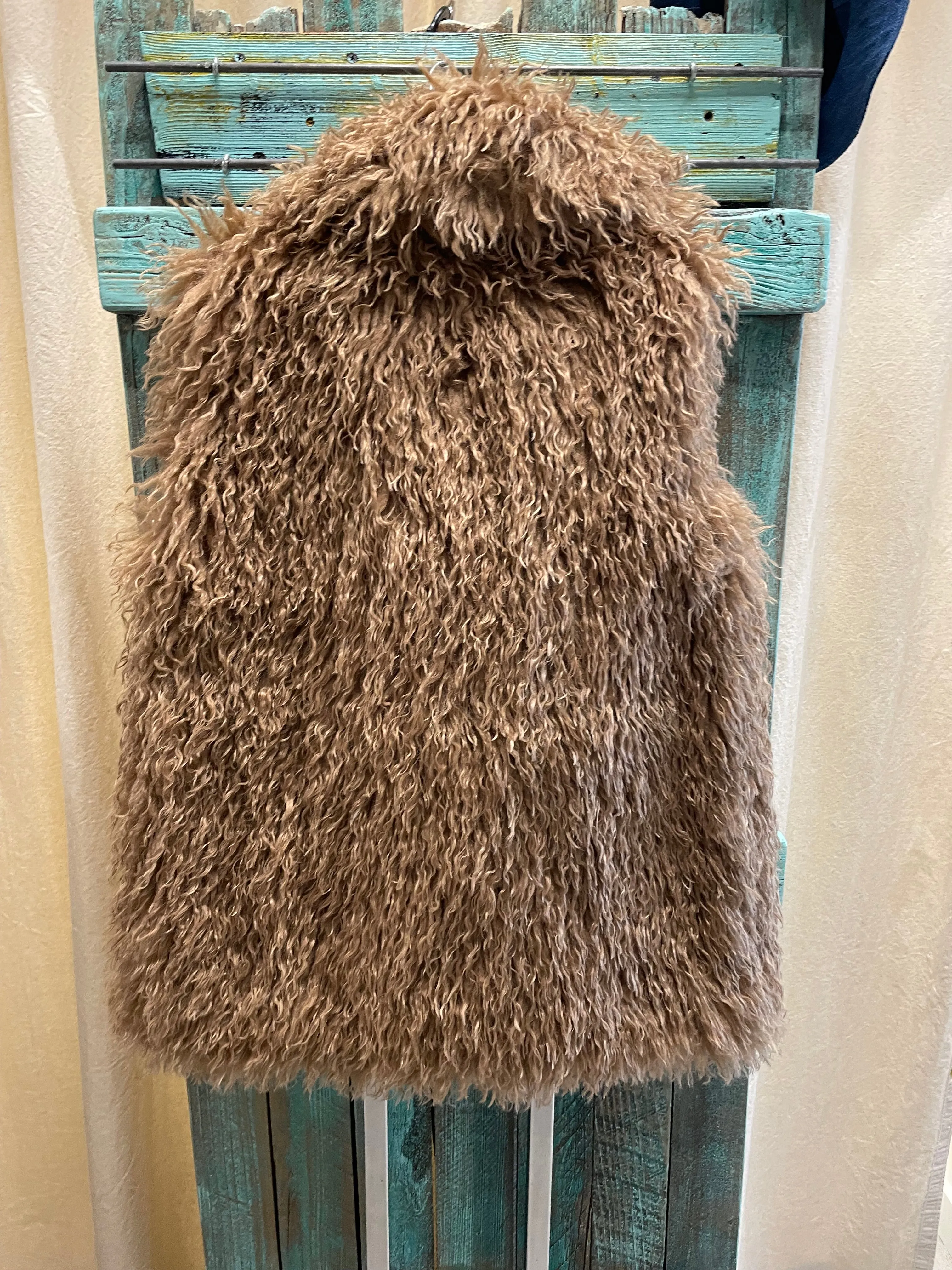 Mongolian Fur Vest in Glazed Ginger