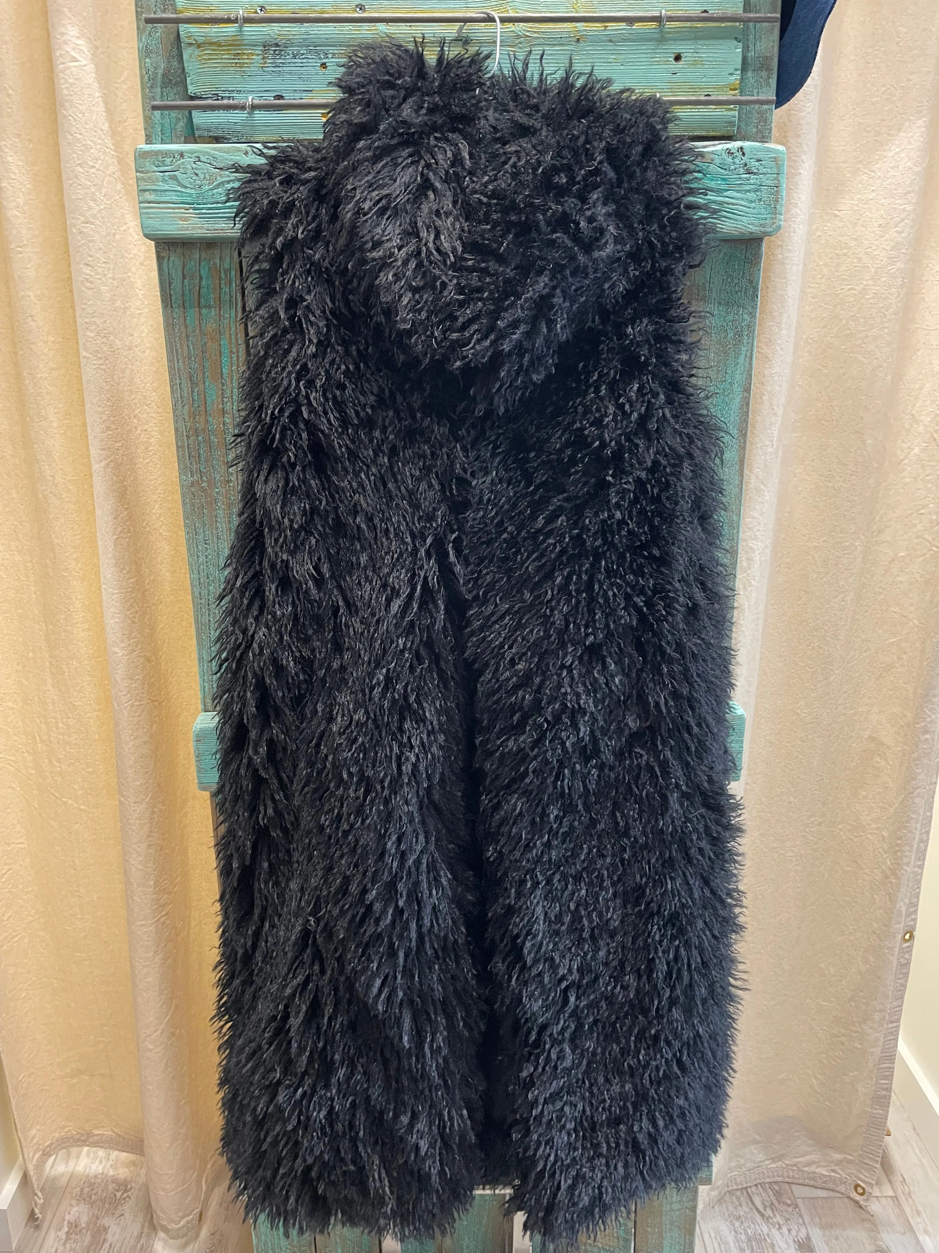 Mongolian Fur Vest in Glazed Ginger