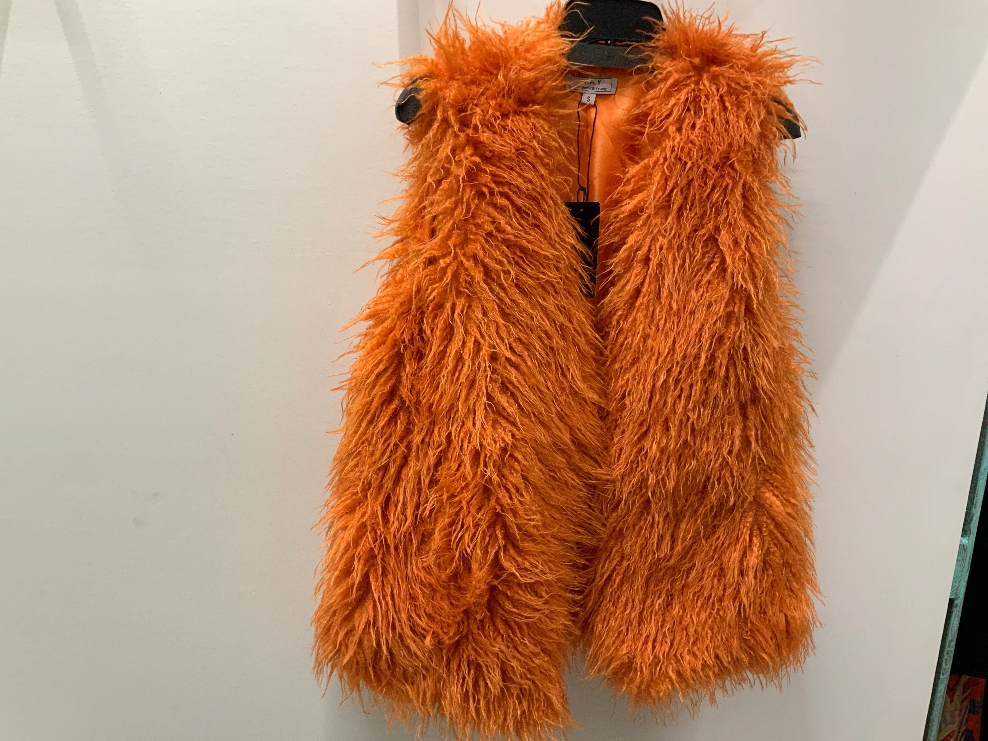 Mongolian Fur Vest in Glazed Ginger