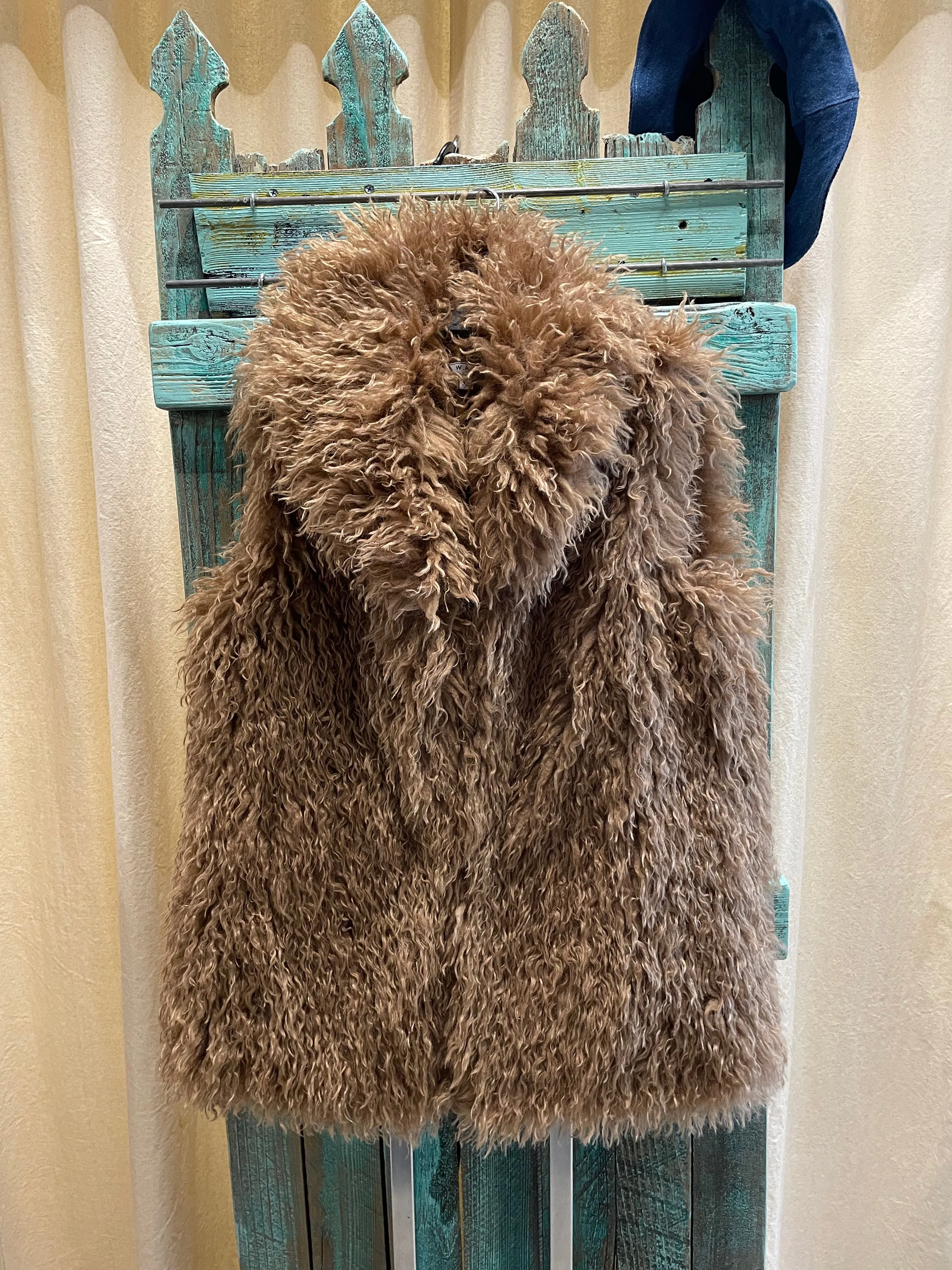 Mongolian Fur Vest in Glazed Ginger