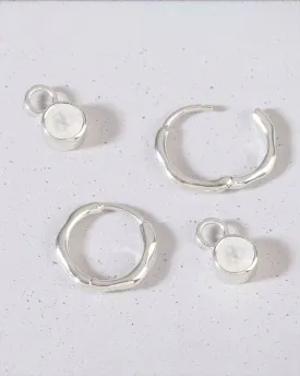 Moonstone Huggie Hoop Earrings