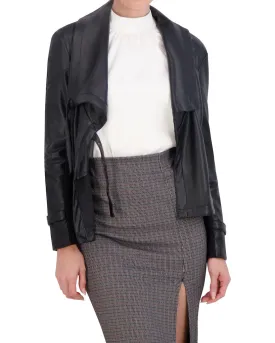 Ookie & Lala Butter Vegan Leather Drape Jacket