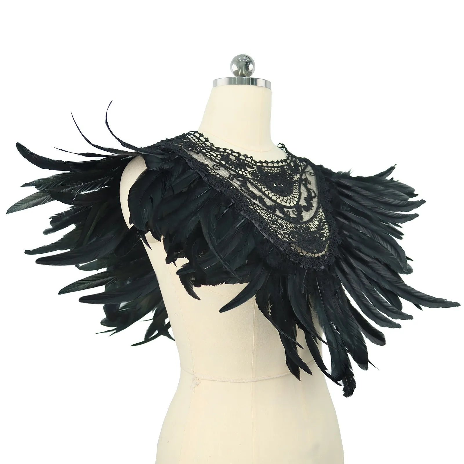 Pre Order:  Cosplay Gothic Feather Shawl