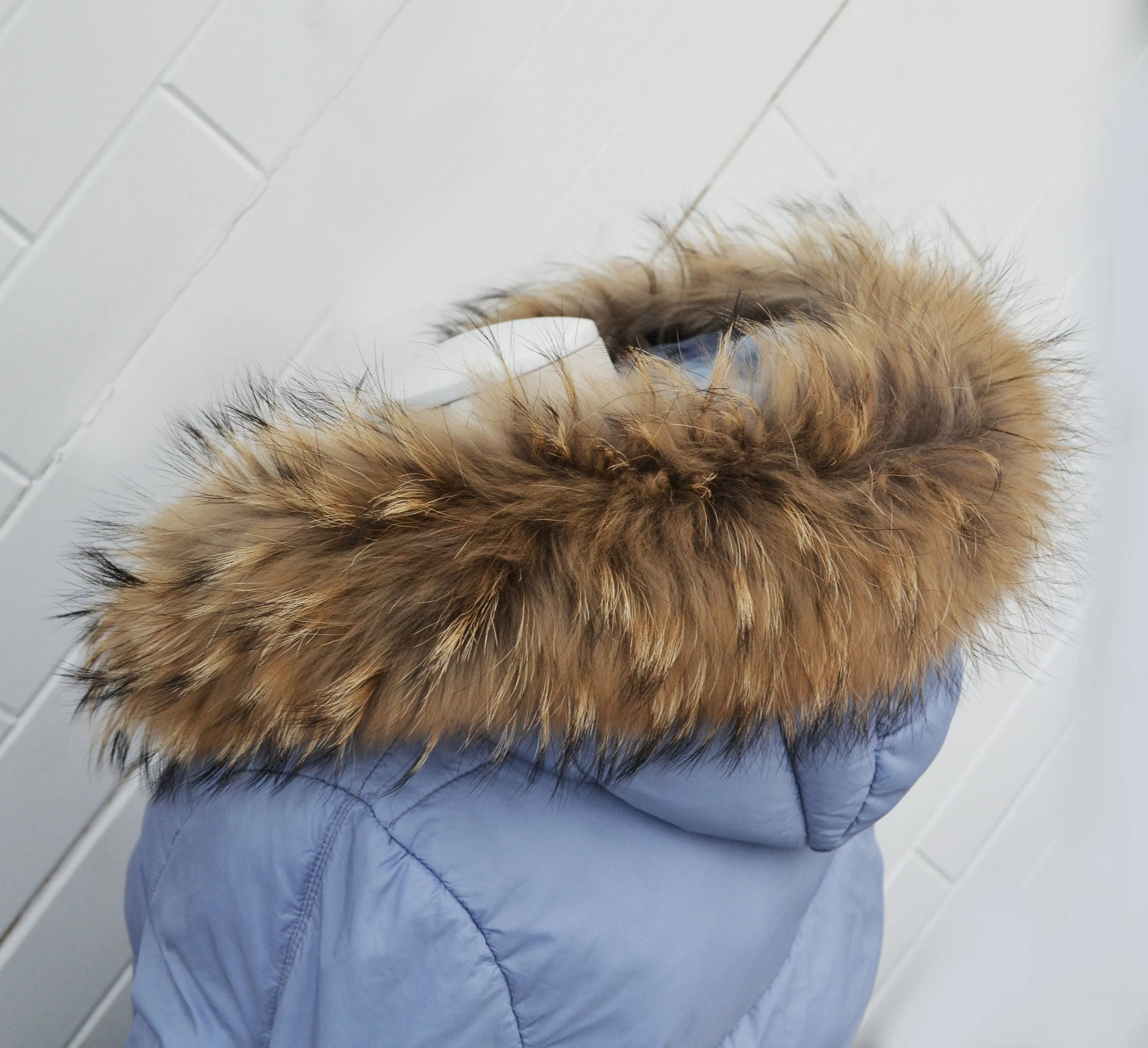 READY TO SHIP, 80 cm Real Raccoon Fur Collar, Fur Trim for Hoodies, Raccoon Fur Collar, Fur Scarf, Fur Ruff, Raccoon Fur Hood, Raccoon Fur