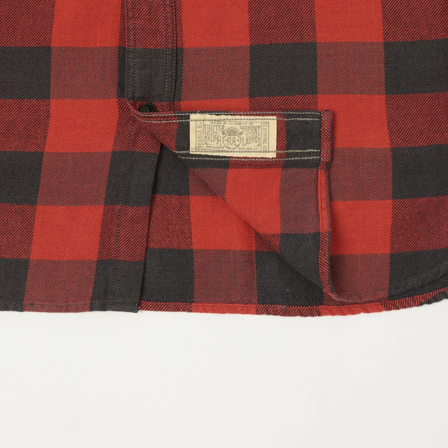 RRL Plaid Twill Workshirt - Red/Black