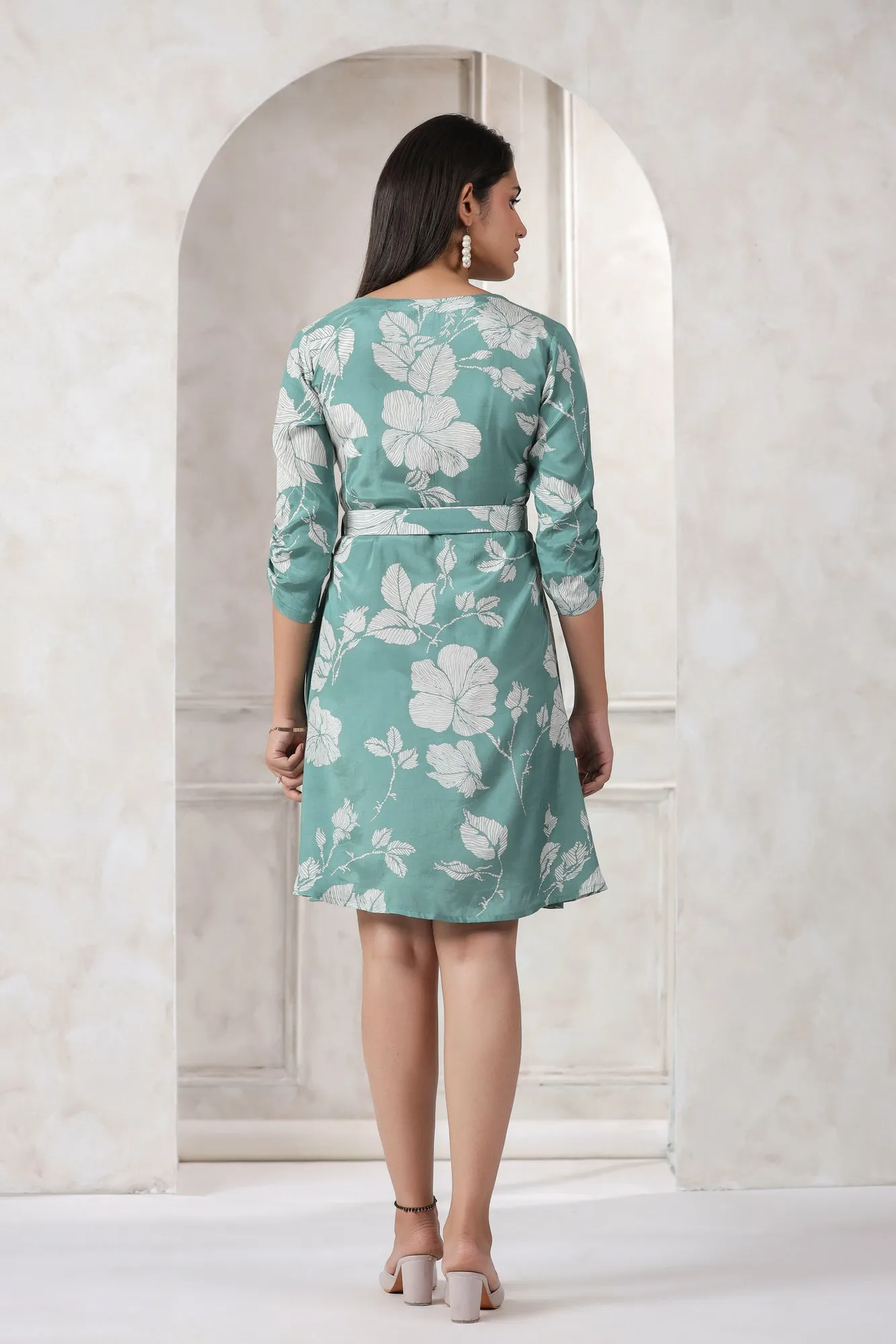 Seafoam Blue Russian Silk Dress